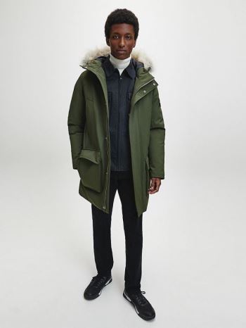 Calvin klein canvas on sale down parka coat